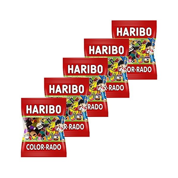 Haribo Color de vin Rado, Lot de 5, colorrado, Fruit caoutchouc, caoutchouc, caoutchouc – Babyours – Réglisse, Réglisse Mélan