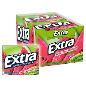 Extra Sugar Free Gum Sweet Watermelon, 15 Stick Slim Pack Pack of 10 by Extra [Foods]