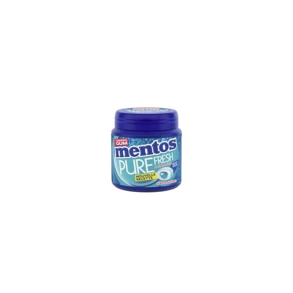 MENTOS Chewing-Gum Pure Fresh Menthol-Eucalyptus - Sans Sucres - Dure Longtemps - Haleine Fraîche - 1 Boîte de 50 Dragées-100