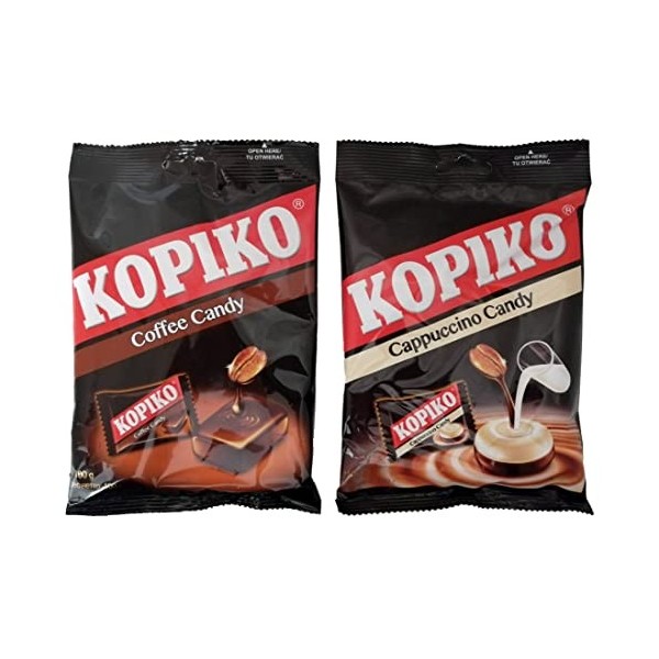 Kopiko Candy Selection Lot de 1 bonbon au café 100 g et 1 bonbon cappuccino 100 g
