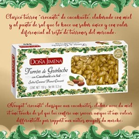 Doña Jimena| Nougat Guirlache aux Cacahuètes 150g| Miel et Sel | Crocanti | Sans Gluten | Qualité Suprême