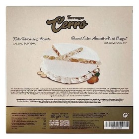 Turrón de Alicante Duro TORTA Cerro Qualité Suprême 100% Naturel - Amandes et Miel Touron Dur 200 g - Sans Gluten, Sans Lacto