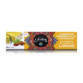 Nougat Doux Aux Amandes, Queue De Nougat Tendre Recouvert De Citron, Les Siciliens", 150 Grammes