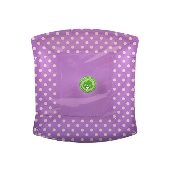 Givi Italia Lot de 10 assiettes My Shape à pois Lilas