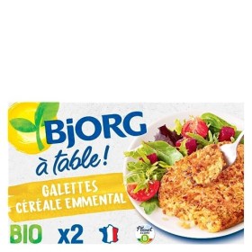 BJORG - Galettes Céréale Emmental Bio - Source De Protéines - Réduit En Sel - 2 Galettes - 200 G