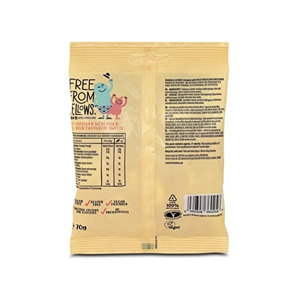Free From Fellows Sugar Free Rhubarb & Custard Sweets 70g