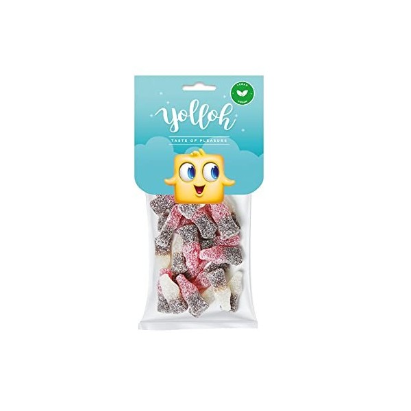 YOLLOH - Sachet Bonbon Cola Mix - Vegan - 320009 - Multicolore - Tutti Frutti - Acidulés - 135 Gr - Anniversaire - Enfant - A