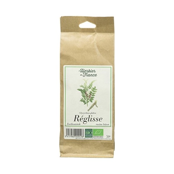 LHerbier de France Réglisse Bâtons Bio Sachet Kraft, 50 g