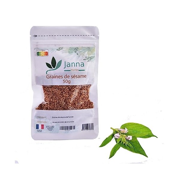 Graines de sésame 50g | sachet refermable et recyclable | Janna Herbs