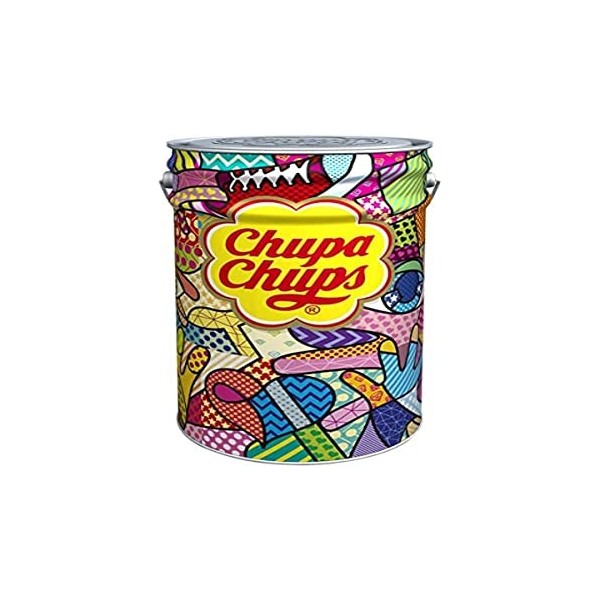 Chupa Chups - Megapot de 1 000 Sucettes à la Pulpe de Fruits + Cola et Milky - Sans Gluten et Sans Édulcorants - Boite Collec