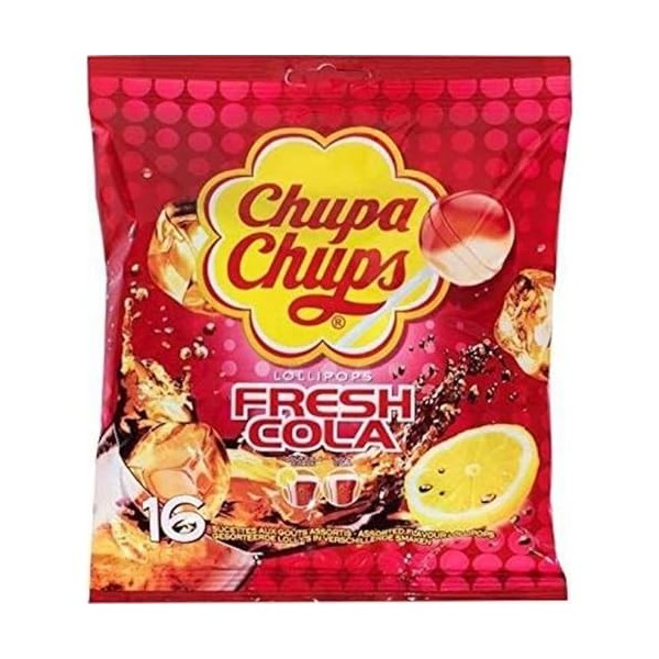 CHUPA CHUPS Sucettes Lollipops Fresh Cola. gouts assortis - 192 g