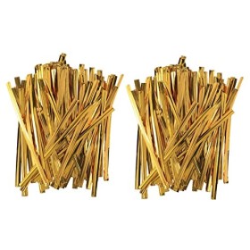 CRAKES Lot 200 Dore Attache Fil Fer Twist Tie Sachet Bonbons Sucettes