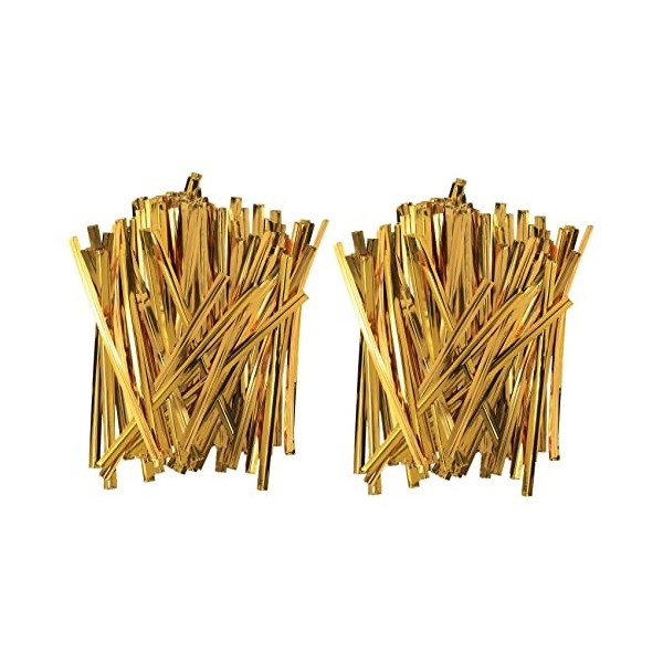 CRAKES Lot 200 Dore Attache Fil Fer Twist Tie Sachet Bonbons Sucettes