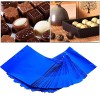alufolie verpackung für süßigkeiten blau,Emballages de Bonbons en Papier Daluminium, 100 Pièces de Lot, Emballages Carrés de