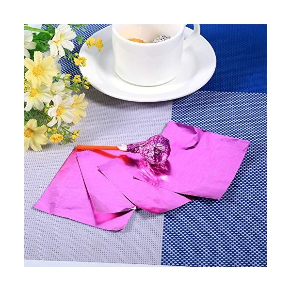 alufolie verpackung für süßigkeiten blau,Emballages de Bonbons en Papier Daluminium, 100 Pièces de Lot, Emballages Carrés de