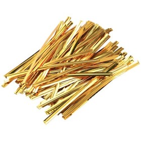 Jewecutger Lot de 100 sachets à sucettes en fil de fer doré