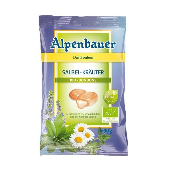 Bonbons aux herbes avec sauge végétalienne BIO 90g - Alpenbauer