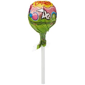 Chupa Chups - Boite de 60 Sucettes XXL Avec Coeur Bubble Gum - Parfums Fraise, Pomme, Cola pour la Sucette + Chewing Gum - Gé