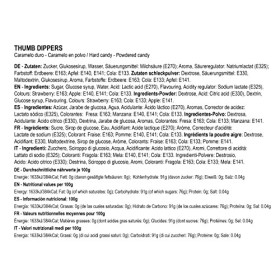 WOM Thumb Dippers | Caramel Forme de Pouce à Tremper dans bonbons à la Poudre Acide | Saveurs: Fraise, Cola, Pomme | 21 Pouce