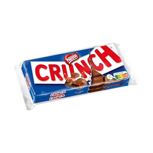 Crunch - Tablette Chocolat au Lait et aux Céréales - 2x100g - Lot de 2