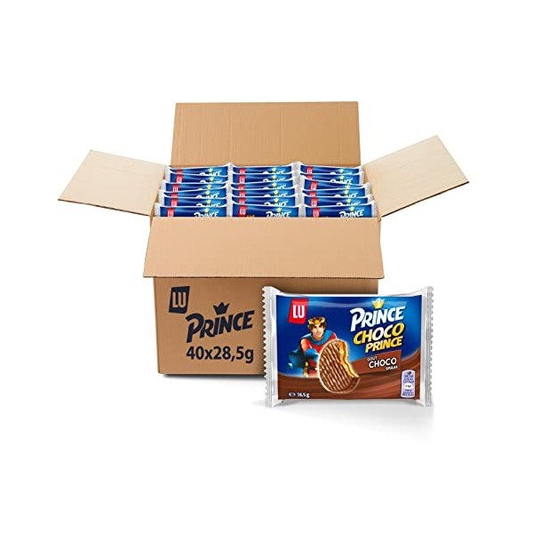Prince de LU Maxi Gourmand - Biscuit avec Maxi Fourrage Chocolat - Au Blé Complet - Idéal pour le Goûter - 250 g