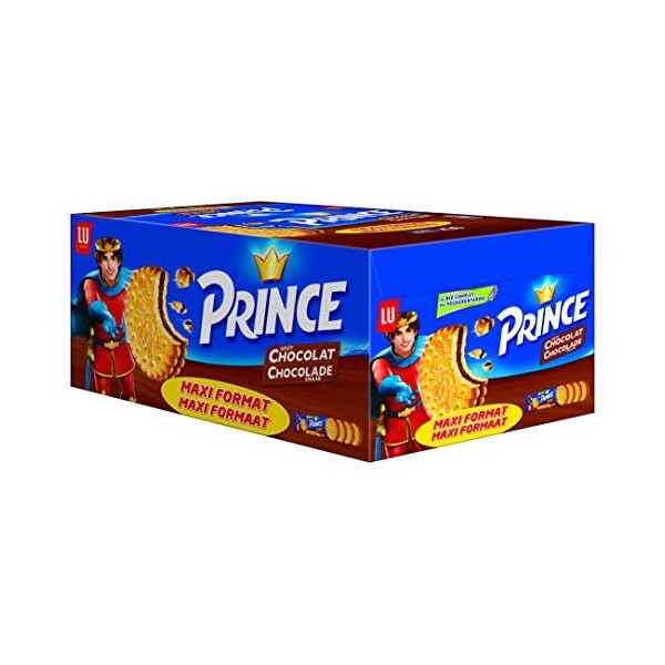 Prince de LU Maxi Gourmand - Biscuit avec Maxi Fourrage Chocolat - Au Blé Complet - Idéal pour le Goûter - 250 g