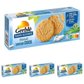 Gerblé Biscuits saveur Coco Sans Sucres, Sans huile de palme, 12 biscuits, 132g, 198916