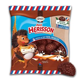 Cémoi Petit Hérisson Guimauve chocolat au lait au coeur fondant de Caramel et enrobé de billes et céréales croustillantes -Sa