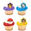 24 anneaux Pokémon Pikachu Pokeball pour cupcakes