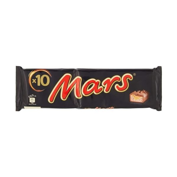 MARS - Barres chocolat au lait et caramel - 10 barres de 45g - 450g