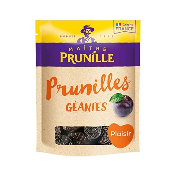 MAÎTRE PRUNILLE - Pruneaux d’Agen Avec Noyaux - Fruits Secs Plaisir - Calibre 30/35 - Riche En Fibres Et Potassium - Facilite