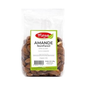 MEYVA Fruits Secs - Amande Crue décortiquée Nonpareil Extra 23/25 - pâtisserie ou goûter - 12x200g