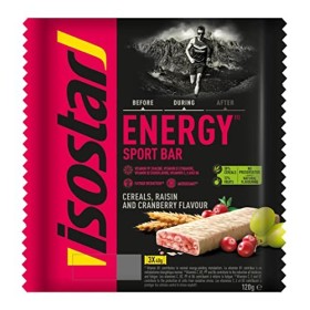 Isostar - Barres Energy Sport Saveur Céréales et Cranberry - Barres Énergétiques Source de Glucides - Encas Sain Pour Sportif