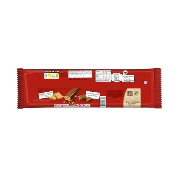 KitKat - Barre Chocolat au Lait - 10 barres de 41,5g