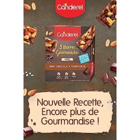 Barres Gourmandes - Nuts, Chocolat & Pointe de Sel - Barres protéinées - 3x35g - Canderel