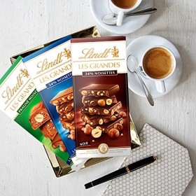 Lindt - Tablette 34% Noisettes LES GRANDES - Chocolat Noir, 150g