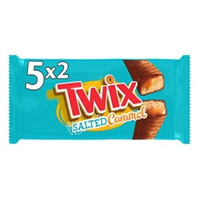 TWIX - Barres chocolat au lait, caramel beurre salé et biscuits - 5 sachets de 46g - 230g