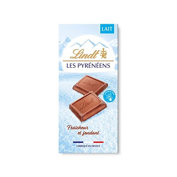 Lindt - Tablette LES PYRENEENS - Chocolat au Lait fondant, 150g