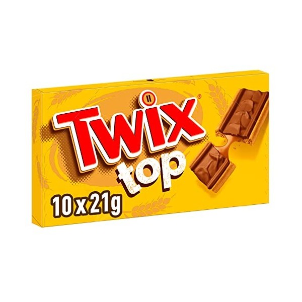 TWIX TOP - Biscuit chocolat au lait et caramel - 10 biscuits individuels - 210g