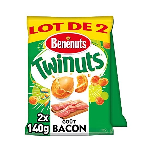 Bénenuts Twinuts goût bacon lot de 2 x 140 g