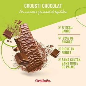 Gerlinéa - Crousti Chocolat - Gaufrette Croustillante pour un Encas Gourmand - Sans Gluten -102g 6 croustis de 17g 