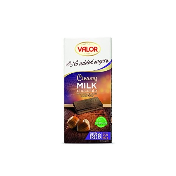 Chocolat au lait à la crème de noisette sans sucre ajouté | Sans gluten | De la fève à la tablette | Édulcorant stévia | 100 