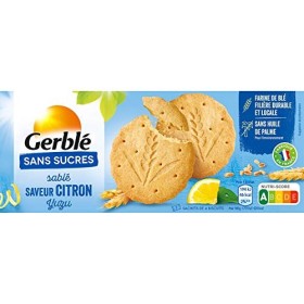 Gerblé Sablés Citron Yuzu Sans Sucres, Sans huile de palme, 12 biscuits, 132 g, 200937