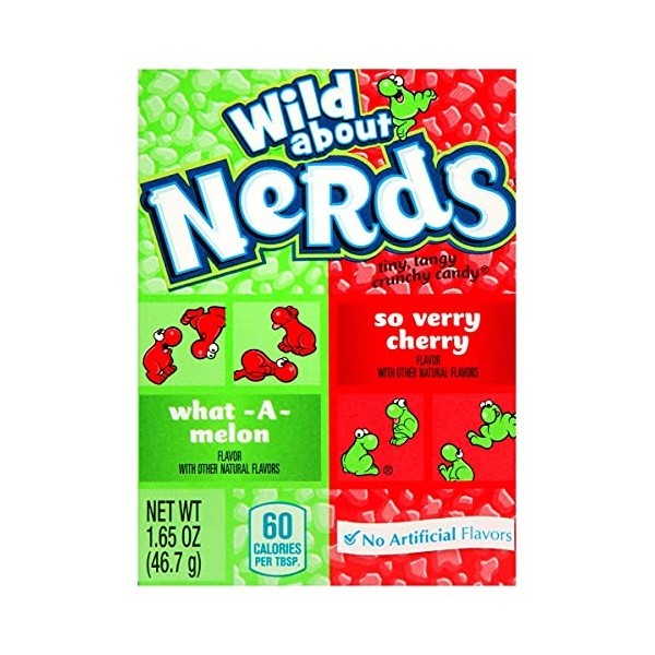 Wild About Nerds - What-A-Melon & So Verry Cherry - Melon dEau / Cerise - Boîte de 46,7 g