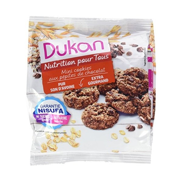 Dukan Mini Cookies de Son dAvoine aux Pépites de Chocolat 100 g