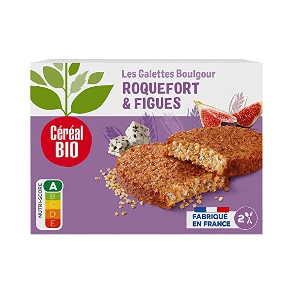 Céréal Bio Galettes Boulgour de blé, Roquefort & Figue - Bio - Simple et Rapide à Réchauffer - 200g 2 x 100g - 208858
