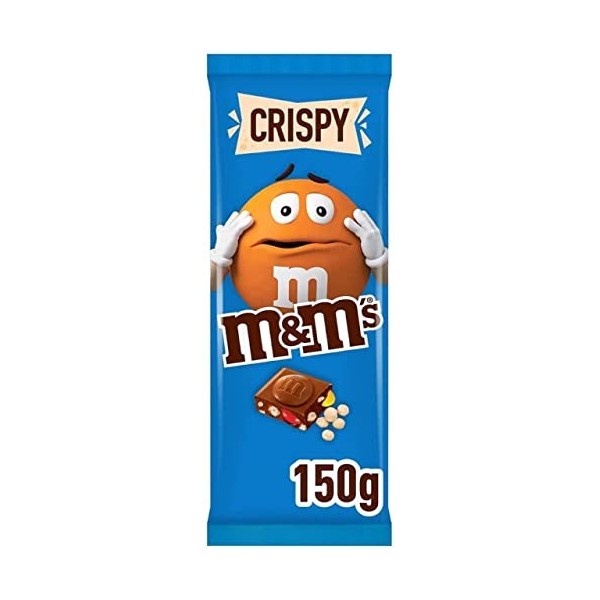 M&Ms Crispy Tablette de Chocolat au Lait et Riz Soufflé, 150g