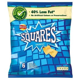 Walkers Squares - Salt & Vinegar 6x25g 