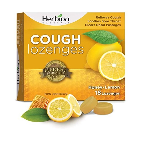 Herbion Naturals- Pastilles contre la toux au miel et au citron - 18 counts