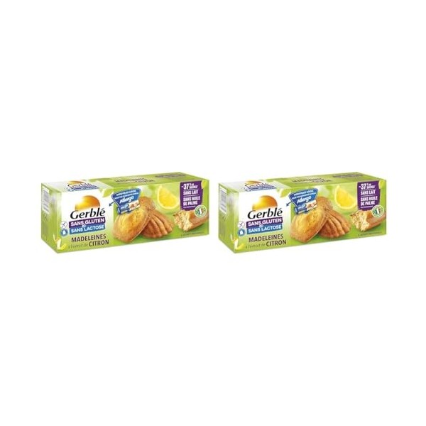 Gerblé Sans Gluten & Sans Lactose, Madeleine Aux Pépites De Chocolat, Sans Huile De Palme, 7 Sachets Individuels, 210 G, 2102
